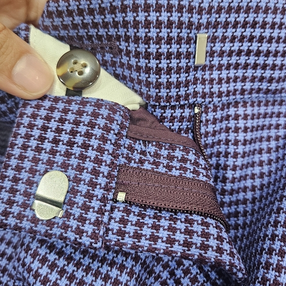 Ann Taylor- Eva Purple Houndstooth Straight Leg Dress Pants, Classy, Size 6 Tall - Picture 4 of 7